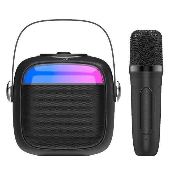 Alto-falante musical Bluetooth universal 6W COOL Mini Karaokê + Microfone Preto