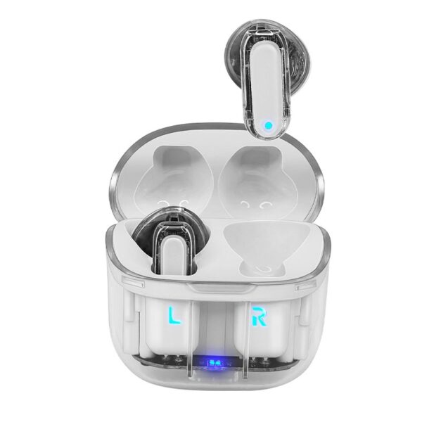 Auscultadores Estéreo Bluetooth Dual Pod COOL Crystal Branco