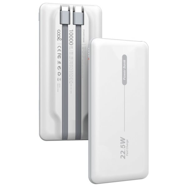 Bateria Externa Universal Power Bank 10.000 mAh PD 22,5W (2 conexões) Branco