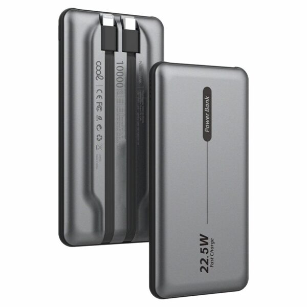 Bateria Externa Universal Power Bank 10.000 mAh PD 22,5W (2 conexões) Cinza