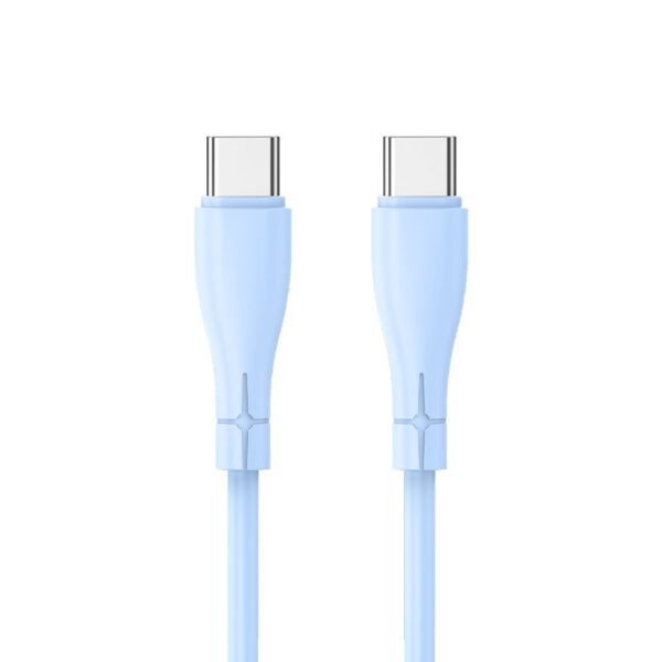 Cabo USB COOL Silicone Universal Tipo C para Tipo C Azul Céu (1 metro)