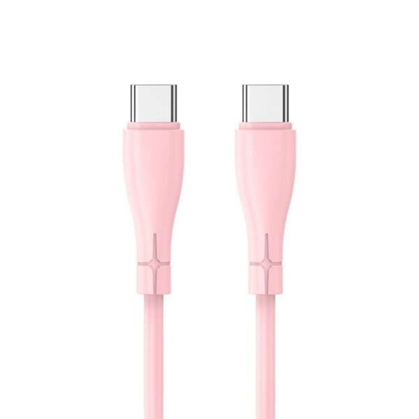 Cabo USB COOL Silicone Universal Tipo C para Tipo C Rosa (1 metro)
