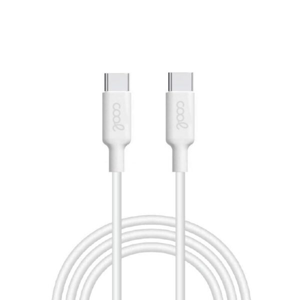 Cabo USB universal COOL compatível TYPE-C a TYPE-C (1 metro) Branco 3 Amp