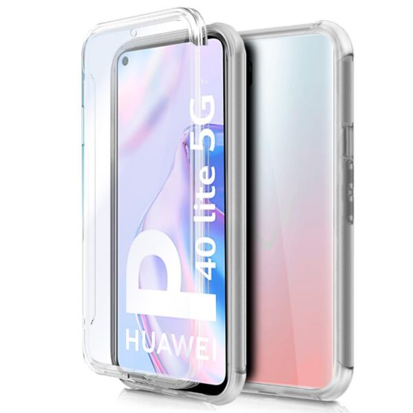 Capa COOL de Silicone 3D para Huawei P40 Lite 5G (frente e verso transparentes)