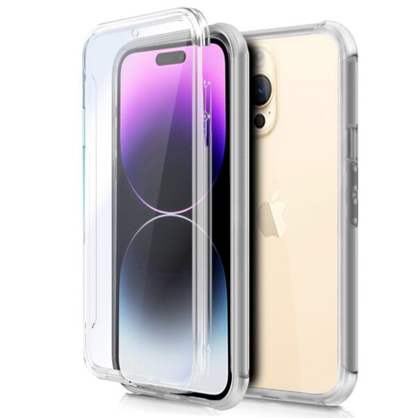 Capa COOL de Silicone 3D para iPhone 14 Pro Max (frente e verso transparentes)