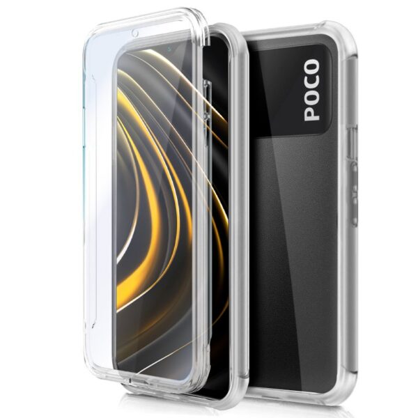 Capa COOL de Silicone 3D para Xiaomi Pocophone M3 (frente e verso transparentes)