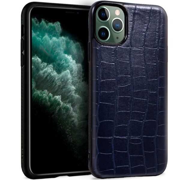 Capa COOL para iPhone 11 Pro Max Leather Crocodile Marinho