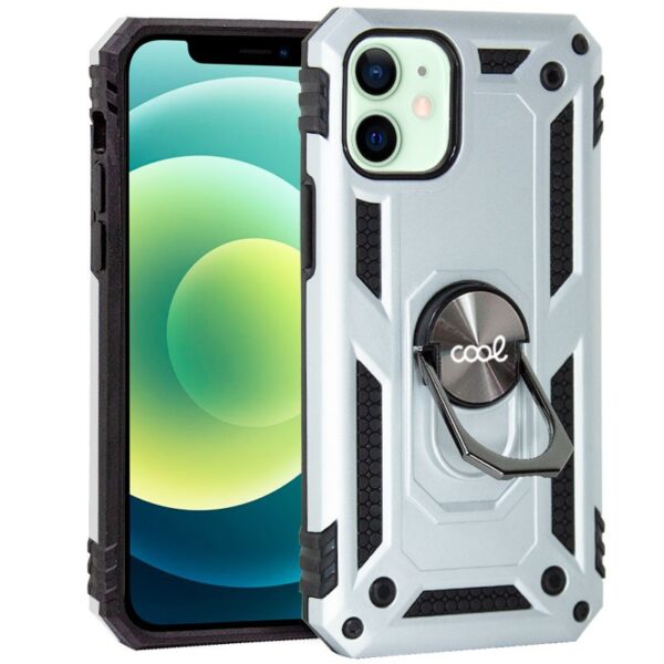 Capa COOL para iPhone 12 / 12 Pro Hard Ring Prata