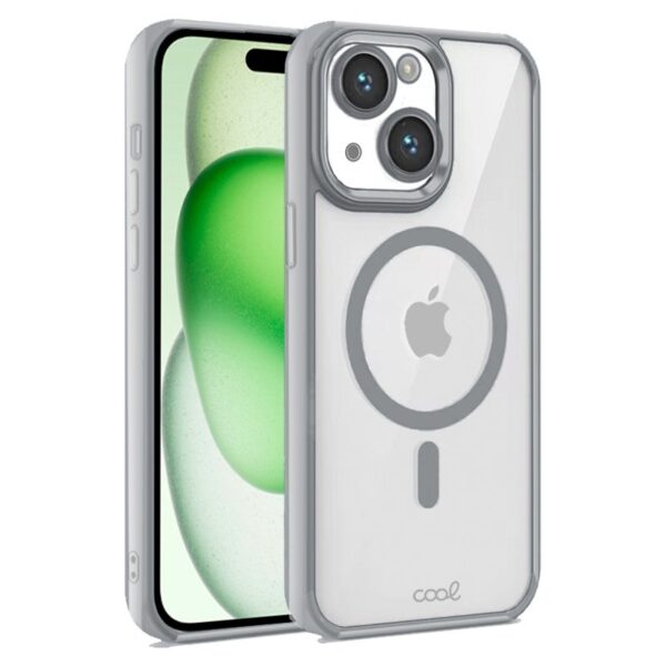 Capa COOL para iPhone 15 Plus Magnética Borde Prata