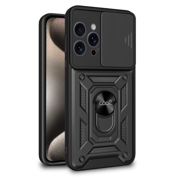 Capa COOL para iPhone 15 Pro Max Hard Ring Preto