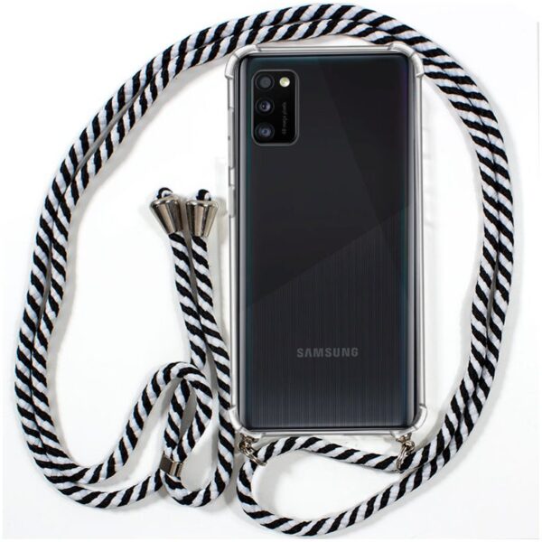 Capa COOL para Samsung A415 Galaxy A41 Cordão Branco-Preto