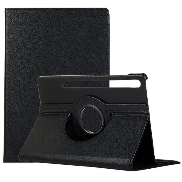 Capa COOL para Samsung Galaxy Tab S7 FE T736 Couro Preto Liso de 12.4 polegadas