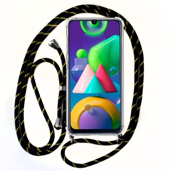 Capa COOL para Samsung M215 Galaxy M21 Cordão Preto-Amarelo