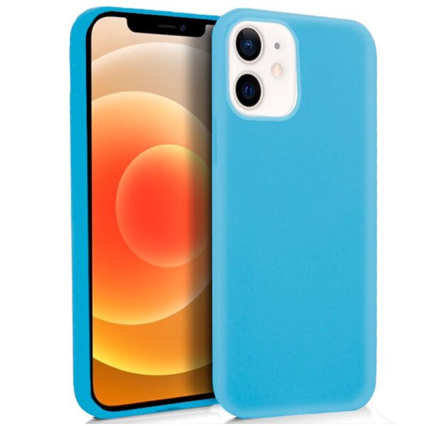 Capa de silicone COOL para iPhone 12 mini (Azul Céu)