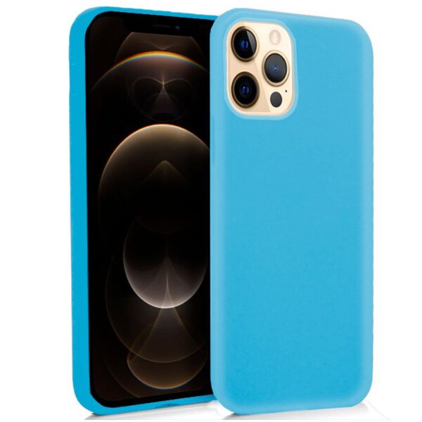 Capa de silicone COOL para iPhone 12 Pro Max (Azul Céu)