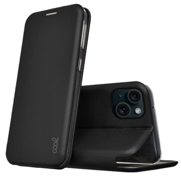 Capa Flip Cover COOL para iPhone 15 Elegance Preto