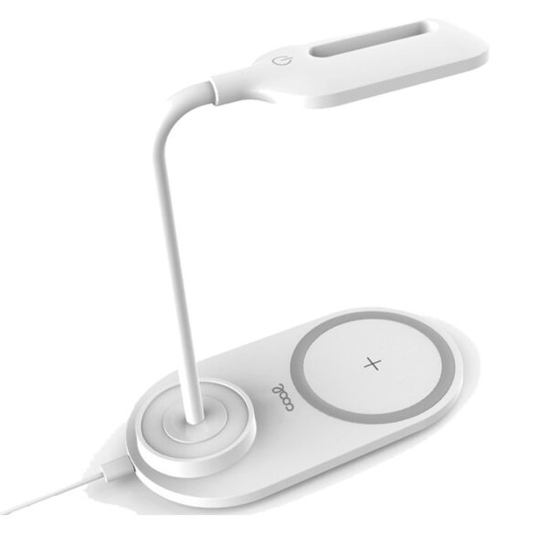 Lâmpada LED + Qi COOL Base de carregamento sem fio branca