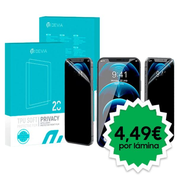 Protetor Hidrogel Devia Privacy Protector Front Film Intelligent (Pack 20 unidades)