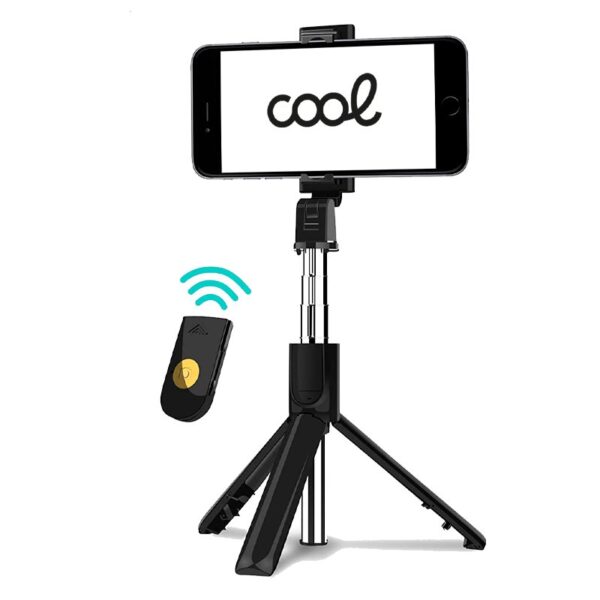 Suporte para tripé extensível universal COOL + controle remoto Bluetooth para selfie