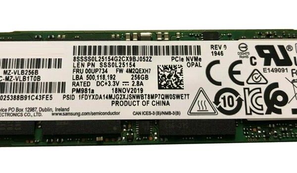SSD NVME M.2 Model MZ-VLB256B